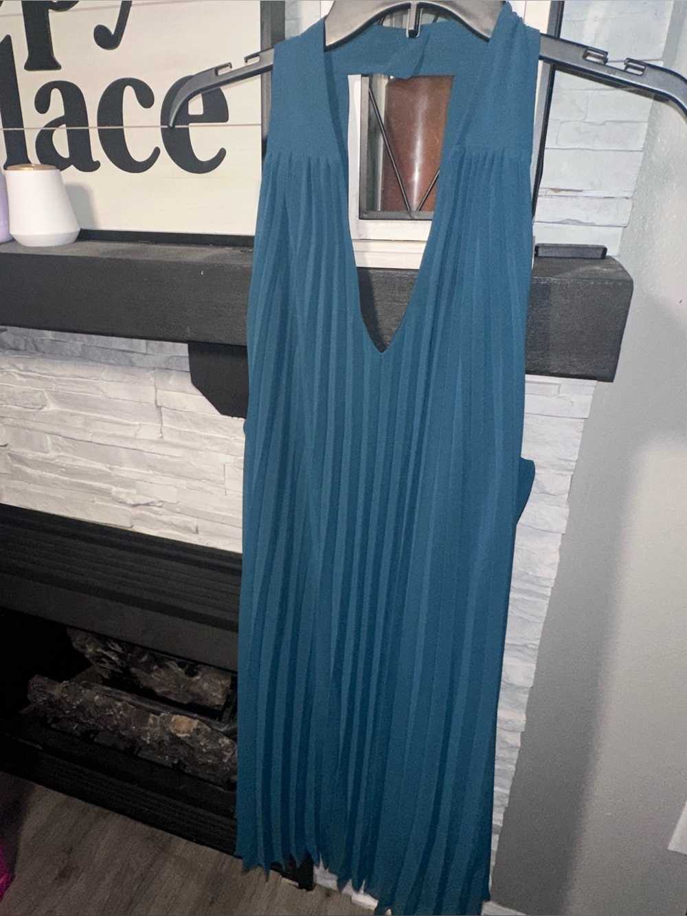 Banana Republic Teal Pleated Midi Dress XL NWOT